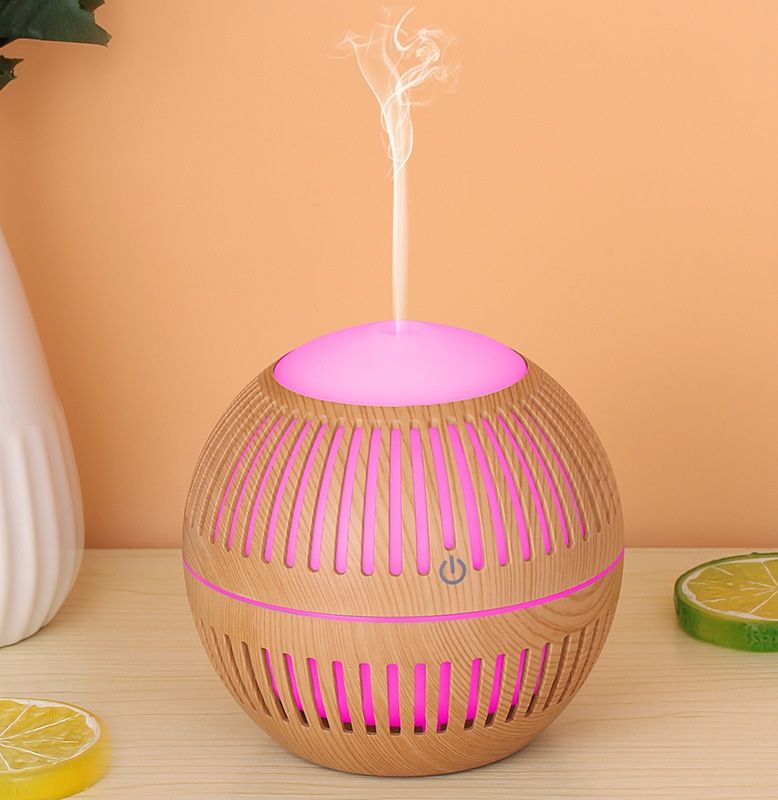 Бесшумный функциональный Настольный Увлажнитель Воздуха Ночник с LED подсветкой Humidifier Aroma Air Diffuser, Ультразвуковой диффузор-ароматизатор, аромадиффузор светодиодный светильник, 7 цветов подсветки, лампа для ароматерапии