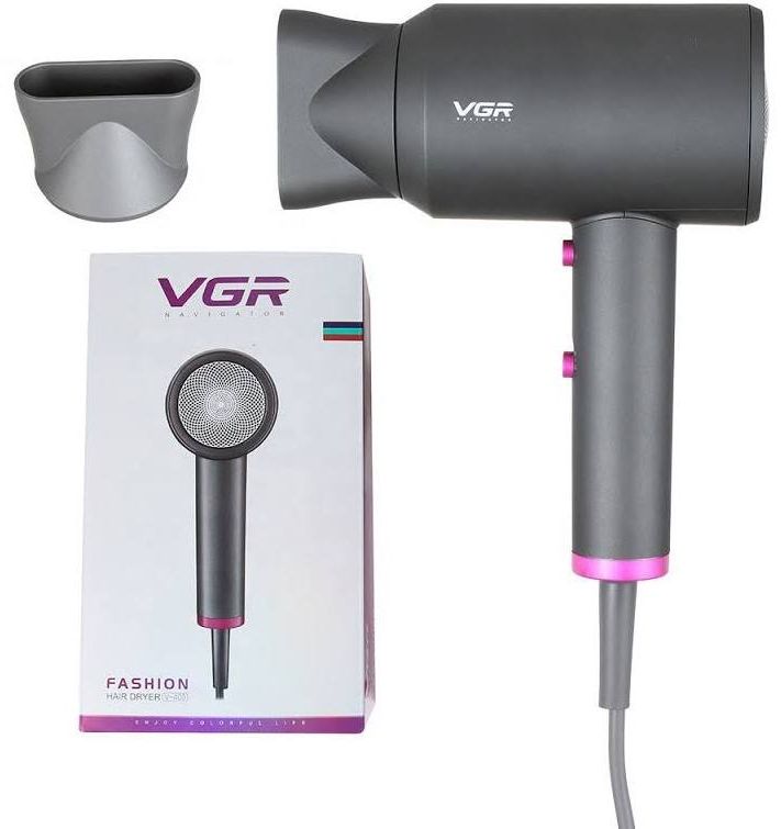 Профессиональный фен для волос VGR V-400 2200 Вт с насадкой концентратором для сушки и укладки волос , 2 режима скорости