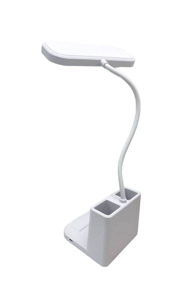 Настольная лампа аккумуляторная X-BAIL QP-2209-B USB с органайзером 3 режима освещения, гибкая настольная лампа с подставкой для телефона