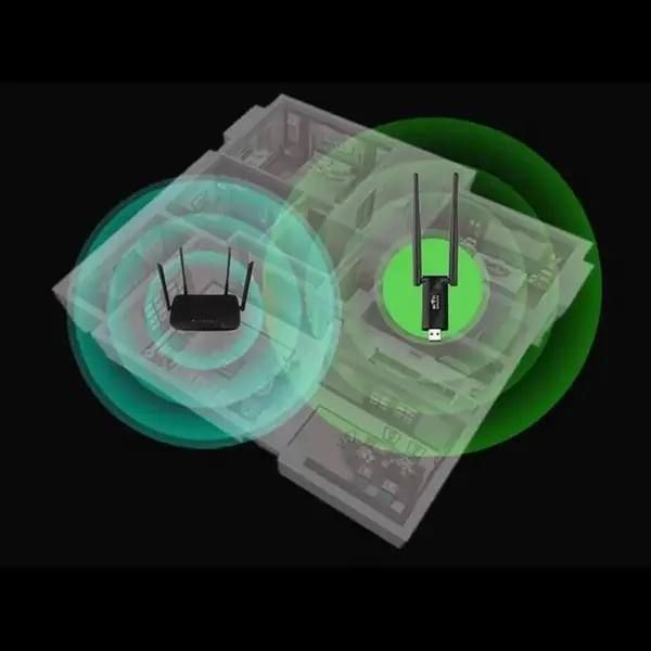 USB Wi-Fi репитер, USB-транслятор усилитель WiFi сигнала на 2 антенны, двухантенный беспроводной расширитель диапазона Wi-Fi сигнала, совместим практически со всеми роутерами, для многокомнатного дома или офиса