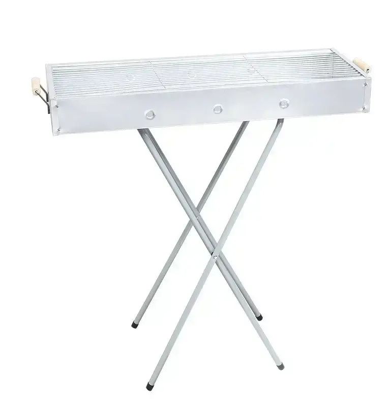 Переносной мангал гриль барбекю BARBECUE TRAY 770SS MD-008 70х30х70 см с решеткой, портативный металлический мангал
