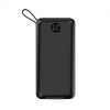 Power bank LENYES PX368 30000mAh (реальная емкость), Портативная универсальная внешняя мобильная батарея, аккумуляторная переносная батарея, мощный павербанк для зарядки, 3 встроенных кабеля Micro/Type-C/Lightning