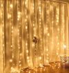 Гирлянда штора водопад теплый белый 2M*2M 160 led на медной проволоке капля росы светодиодная Xmas LED WW-9 2мx2м