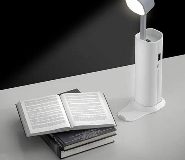 Настольная лампа-фонарь беспроводная с функцией POWER BANK Master-7, портативная автономная настольная лампа, складывающаяся в фонарик, телескопическая складка конструкция с подставкой для мобильного телефона,регулируемое освещение с 3 уровнями яркости