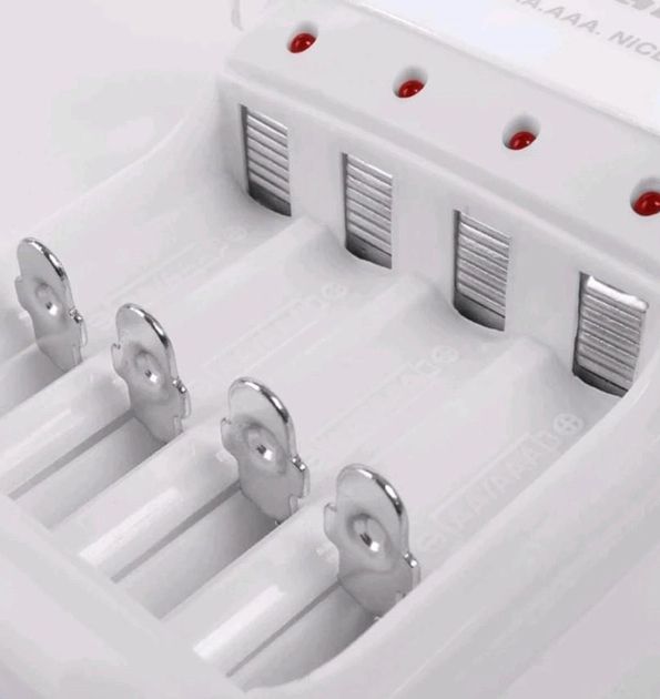 Зарядное устройство аккумуляторных батарей JIABAO JB-212 + 4 аккумулятора AAA (1,2В, 600мАч), Зарядка для аккумуляторов ААА, Зарядка для батареек