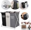 Корзина для белья складная 120л с 3 отсеками Laundry Basket, Корзина-органайзер для сортировки грязного белья