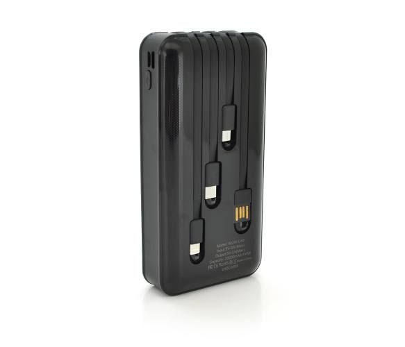 Аккумулятор внешний WUW U40 20 000 мАч 2,1А 4в1,Повербанк универсальный, Power Bank Портативное зарядное устройство для зарядки мобильного телефона,наушников,планшета, хUSB порты и встроенные кабелиType-C, micro usb и lighting с быстрой зарядкой 