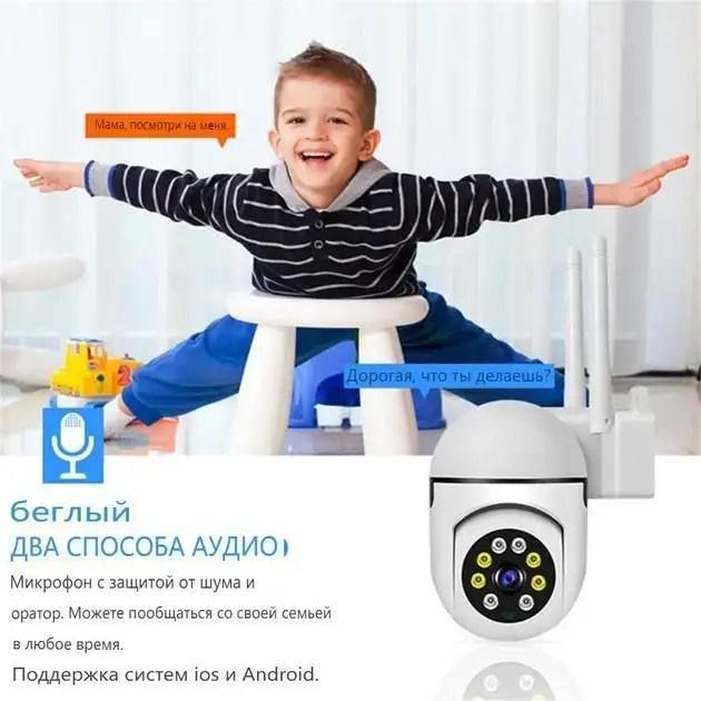 Поворотная камера наружного видеонаблюдения с Wi-Fi CLOUD STORAGE, Уличная поворотная 360° погодозащитная IP-камера, полный угол обзора, с удаленным доступом, ночной съёмкой и датчиком движения и и облачным хранилищем