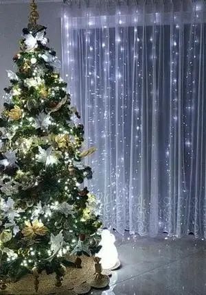 Гирлянд Штора водопад Белая 3x2 м 160 led на медной проволоке светодиодная Xmas LED W-9 3мx2м