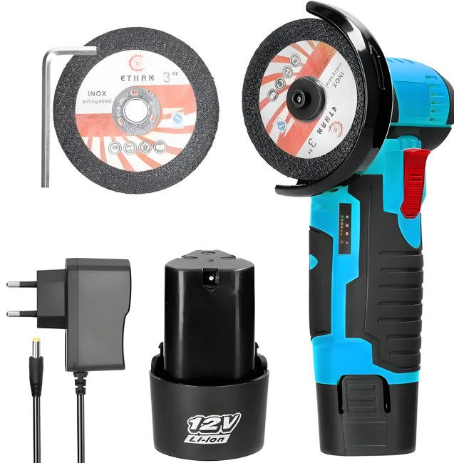 Аккумуляторная мини болгарка Makita 12v с двумя аккумуляторами в кейсе, Электроболгарка 2 диски