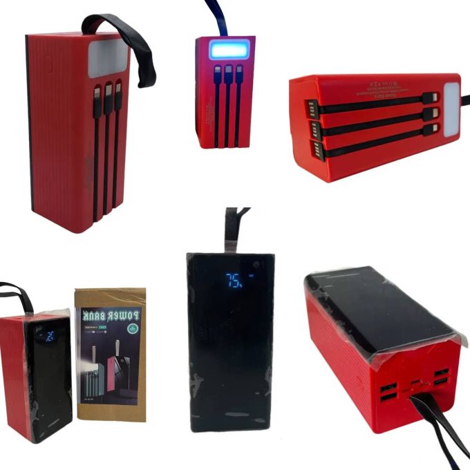 Универсальная мощная портативная мобильная батарея Power Bank 50000 mAh Fast Changer, практичный переносной внешний аккумулятор для зарядки, многократное питание ваших устройств, 3 кабеля зарядки