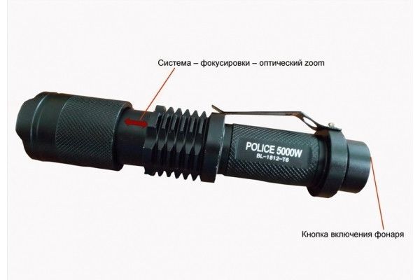 Фонарик карманный тактический BL 1812-T6