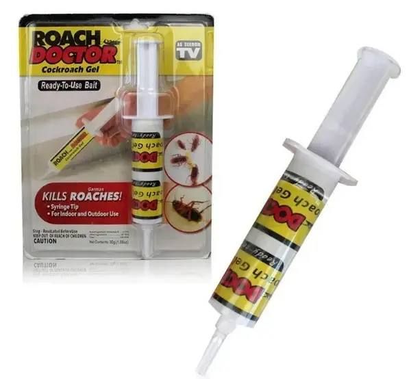 Средство защиты от тараканов и насекомых, гель шприц Roach Doctor, для быстрого и эффективного уничтожения муравьев и тараканов, с тонко насадкой в комплекте для нанесения в труднодоступные места