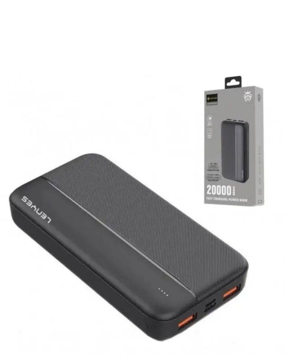 Power bank LENYES PX263 20000mAh (реальная емкость), компактный универсальный павербанк, внешняя аккумуляторная батарея, портативная мобильная батарея с быстрой зарядкой, переносное зарядное, аккумулятор для зарядки