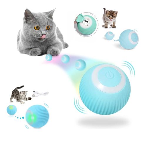 Интерактивная Игрушка для кошки USB smart мяч-шарик PetGravity, умный крутящийся мячик с Led – подсветкой, шарик убегающий с хаотичным движением, развлекательная игрушка для пушистиков