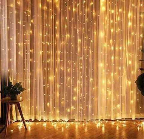 Гирлянда штора водопад теплый белый 2M*2M 160 led на медной проволоке капля росы светодиодная Xmas LED WW-9 2мx2м