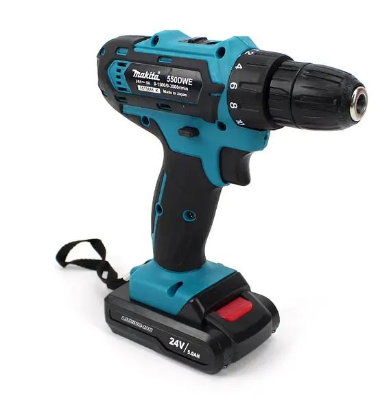 Аккумуляторный шуруповерт Makita 550 DWE 24V 5AH с набором инструментов, дрель-шуруповерт макита