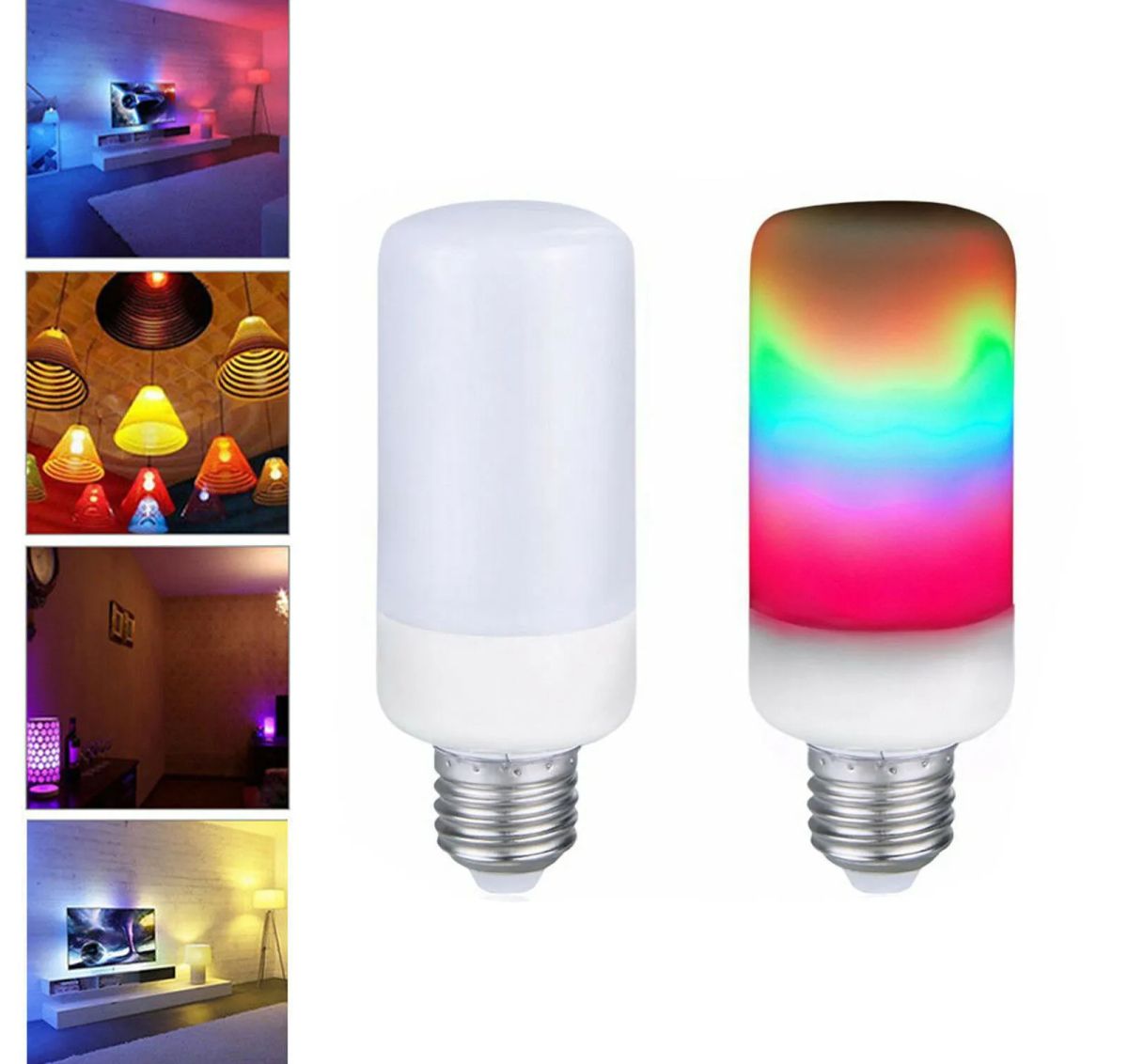 Лампа LED Flame Bulb RGB с эффектом пламени огня E27 интерьерная, Светодиодная лампочка с имитацией эффекта пламени огня