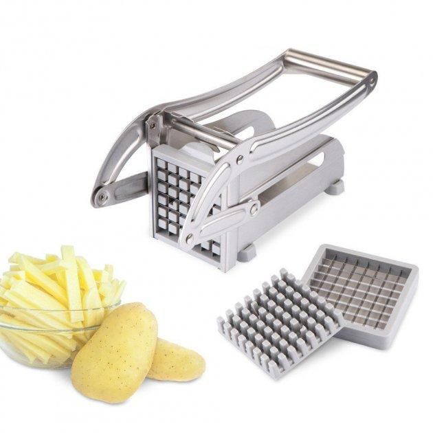 Картофелерезка Potato Chipper, овощерезка стальная с 2 насадками для картошки фри