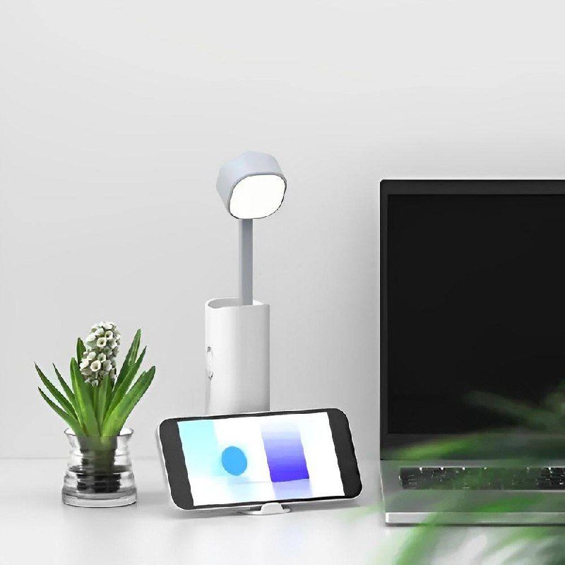 Настольная лампа-фонарь беспроводная с функцией POWER BANK Master-7, портативная автономная настольная лампа, складывающаяся в фонарик, телескопическая складка конструкция с подставкой для мобильного телефона,регулируемое освещение с 3 уровнями яркости