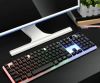 Клавиатуры KT-7300 / K-7300 С Подсветкой RGB, геймерская проводная USB яркая удобная функциональная игровая клавиатура ENG/RUS для ПК,для компютера для игр и для повседневной работы на русском