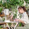 Телескопический портативный вентилятор на двух аккумуляторах 18650 для офиса и спальни