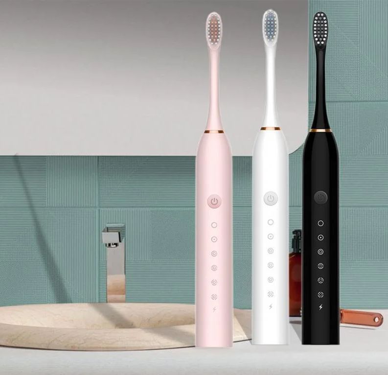 Аккумуляторная электрическая зубная щетка Sonic Toothbrush X-3, зубная щетка со сменными насадками