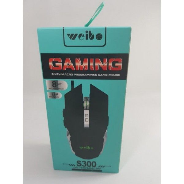 Проводная игровая мышь с подсветкой Weibo S300 USB 7 кнопок с подсветкой 4800 DPI