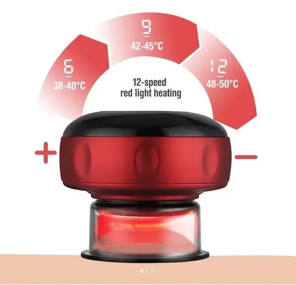Массажер Cupping Massager с эффектом банок для тела, Антицеллюлитный массажер с интенсивным согреванием, массажная терапия, Акупунктурный, лимфодренажный, расслабляющий Электрический универсальный Вакуумный Баночный Массаж