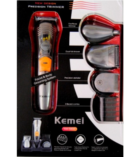 Машинка для стрижки Kemei KM 580-A 7 в 1 Аккумулятор, сменные насадки