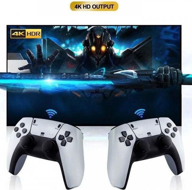 Приставка Wireless Controllers Gamepad 4K 2.4G Unique M8PRO, портативная стационарная Игровая консоль, с двумя беспроводными удобными джойстиками, С широким выбором игр, для опытных геймеров и новичков