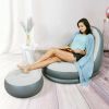 Надувной диван с пуфом Air Sofa, Надувное велюровое кресло с пуфиком