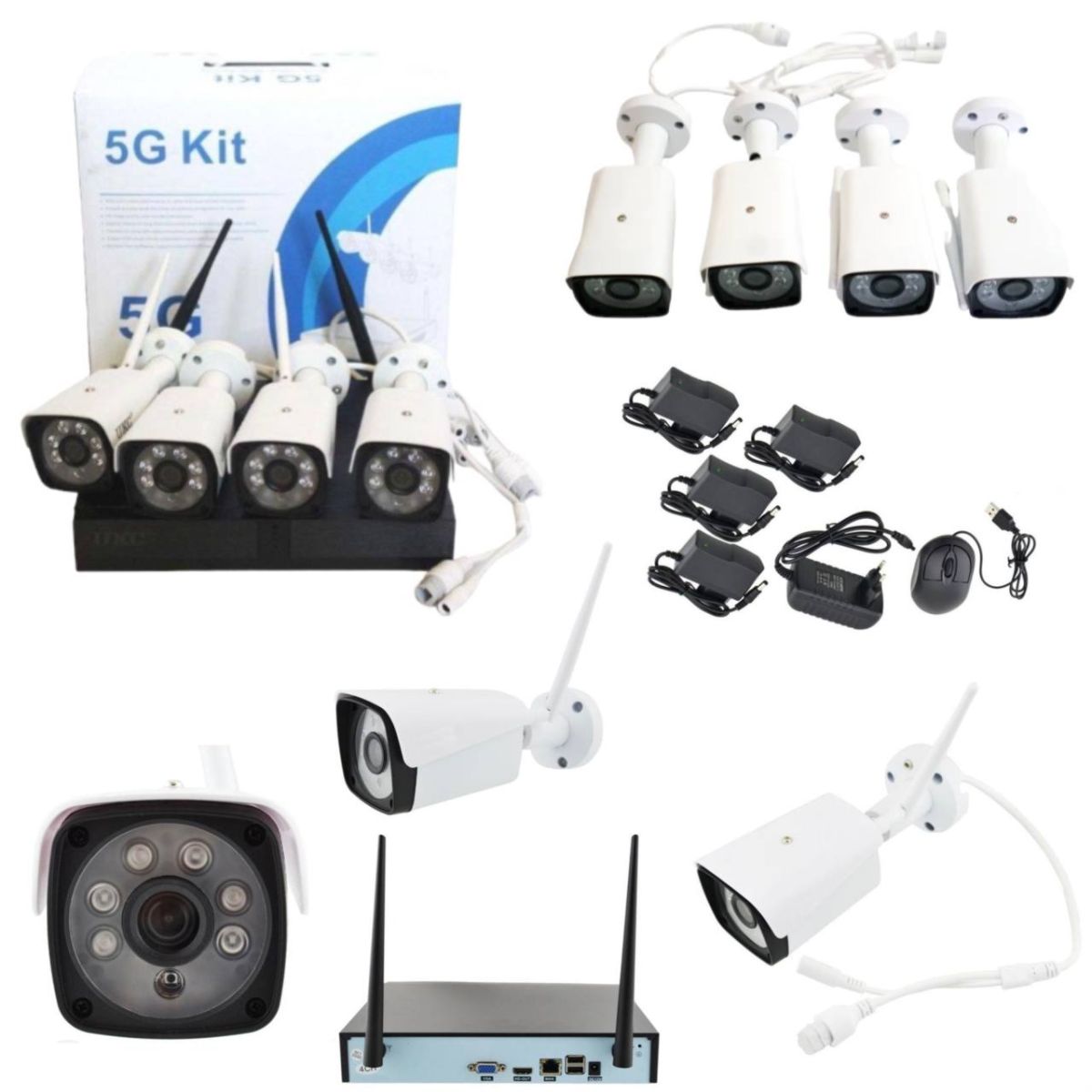 Комплект видеонаблюдения беспроводной DVR KIT CAD Full HD UKC 8004/6673 WiFi 5G набор видеорегистратор с функцией Wi-Fi и 4 камерами видеонаблюдения, камеры с датчиком движения, режим квадратора, три режима записи, удаленный просмотр