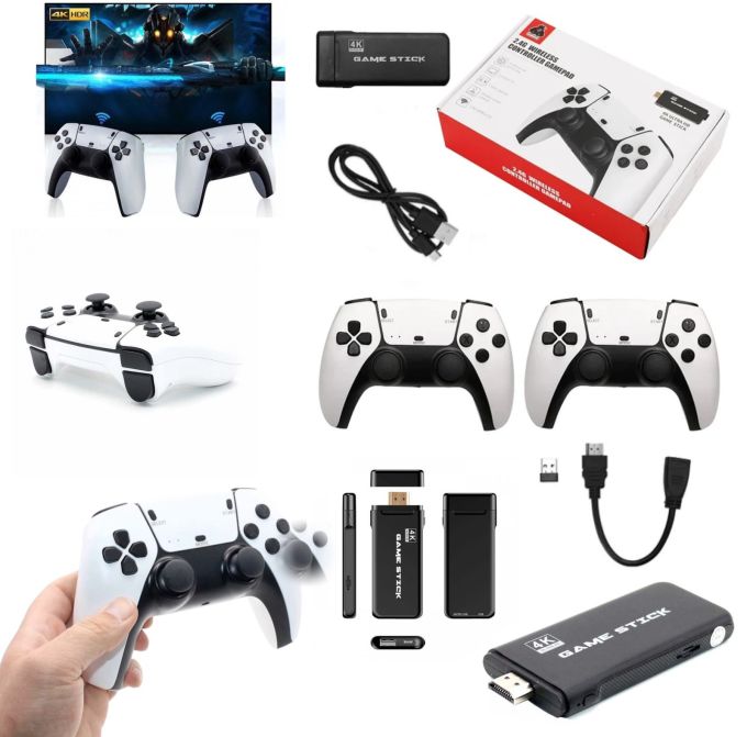 Приставка Wireless Controllers Gamepad 4K 2.4G Unique M8PRO, портативная стационарная Игровая консоль, с двумя беспроводными удобными джойстиками, С широким выбором игр, для опытных геймеров и новичков