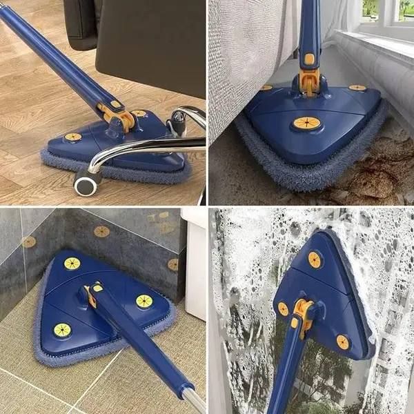 Портативная Универсальная Треугольная швабра-лентяйка Multi function Mop MA-89, с функцией поворота на 360, с отжимом, для мытья окон и всех поверхностей, многофункциональная,для Влажной и сухой уборки, Телескопическая швабра