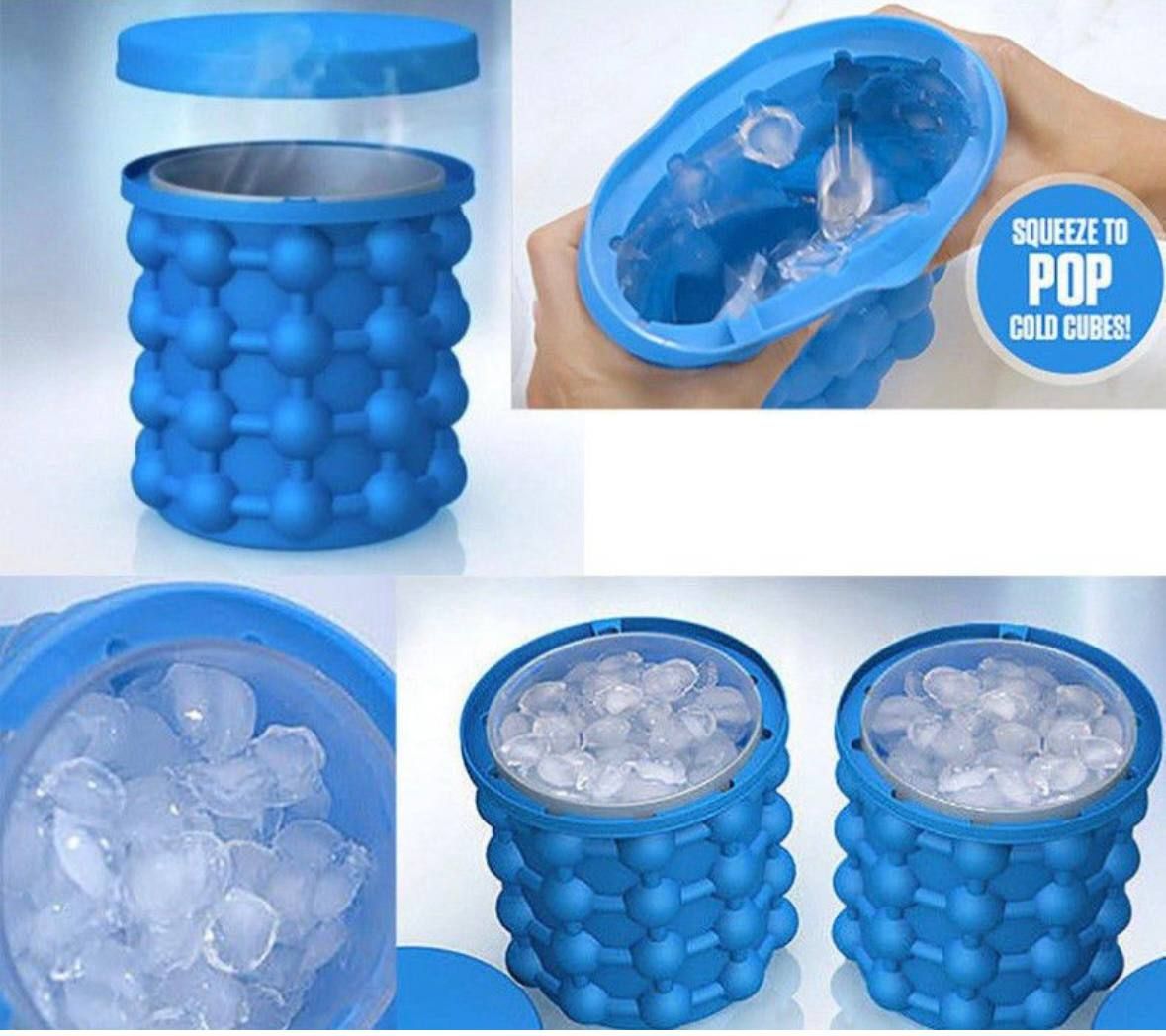 Практичная удобная Силиконовая Форма ведро для льда Ice Cube Maker Genie, круглое ведёрко для охлаждения напитков в бутылках, для заморозки льда, портативная с крышкой, ледница, для кубиков льда, быстрое охлаждение,ледяные шарики