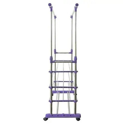 Телескопическая стойка вешалка для одежды Colgador Doble Ajustable 160х80х38см, Телескопическая полка для одежды на 4 полки
