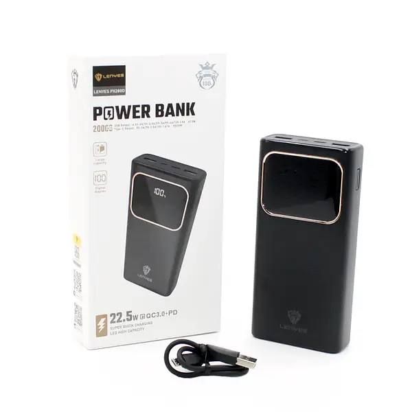 Power bank LENYES PX288D 20000mAh 22.5W+QC3.0+PD(реальная емкость), Портативное зарядное устройство с дисплеем, универсальная внешняя аккумуляторная батарея с быстрой зарядкой Quick Charging, павербанк для зарядки