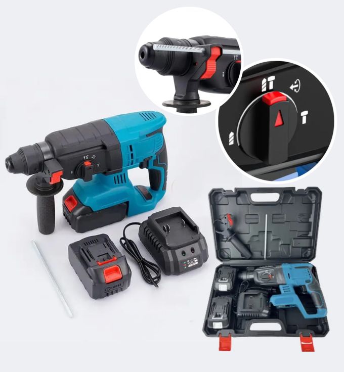 Дрель-перфоратор Bosch GB-1135-6 на 2 аккумулятора в чемодане, Аккумуляторный бесщеточный перфоратор 4000 уд/мин 1100 об/мин