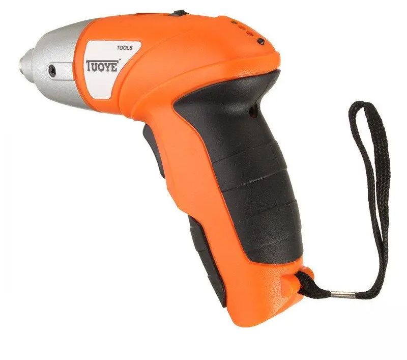 Электроотвертка аккумуляторная Tuoye Tools Cordless Screw с 4 насадками, отвертка с битами, мини-шуруповерт