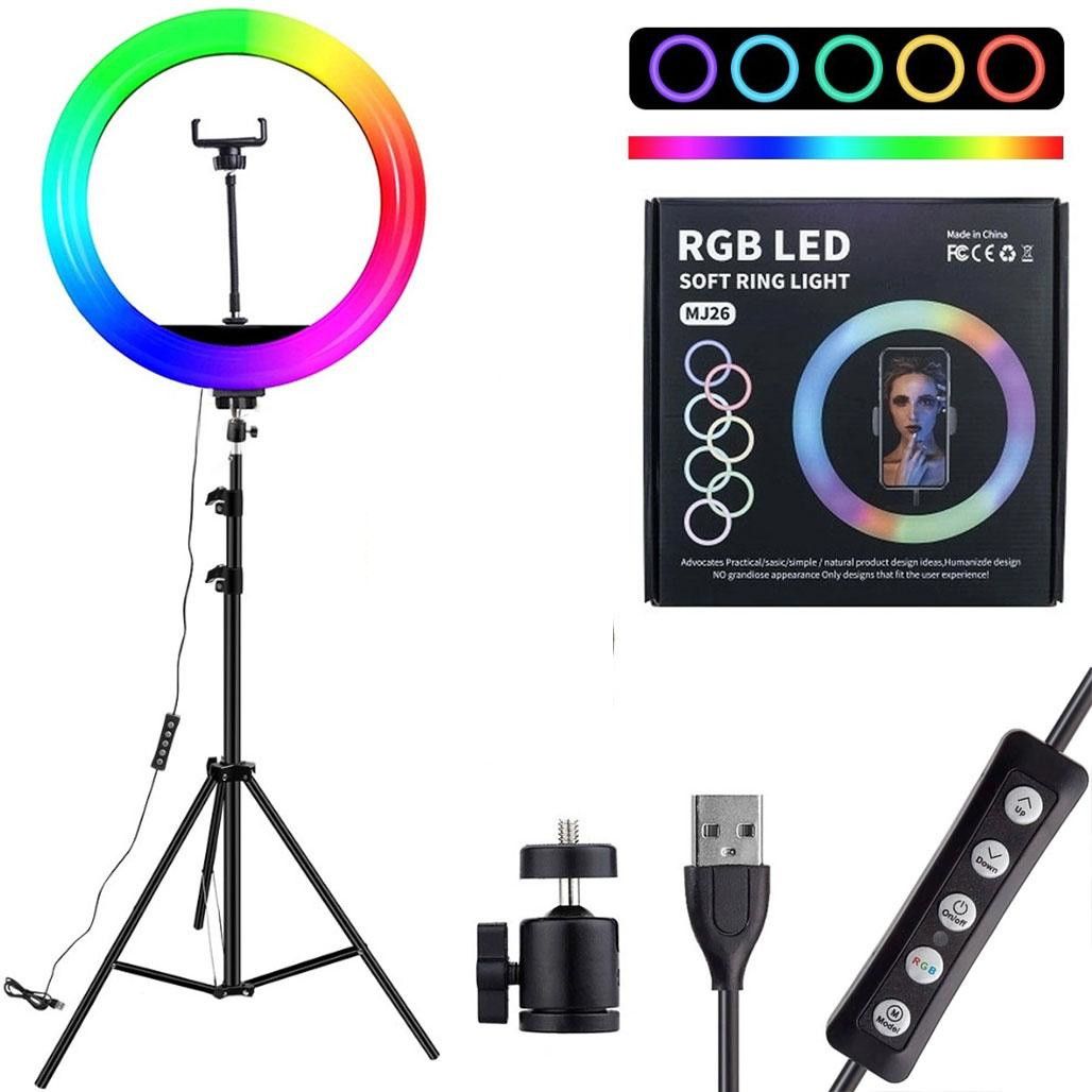 Кольцевая лампа Led MJ 300 RGB 30 см, Селфи-лампа, селфи кольцо
