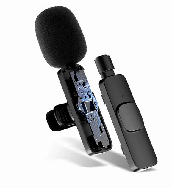 Петличный беспроводной микрофон К8 для смартфона PowerMe Wireless Mic iOS с Type-C, Микрофон петличка на одежду с шумоподавлением