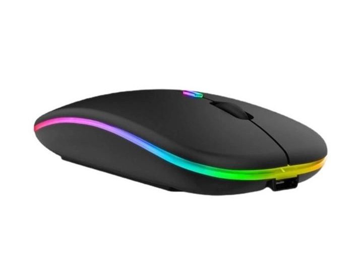 Беспроводная мышка BauTech Со тонкая с разноцветной RGB подсветкой Bluetooth