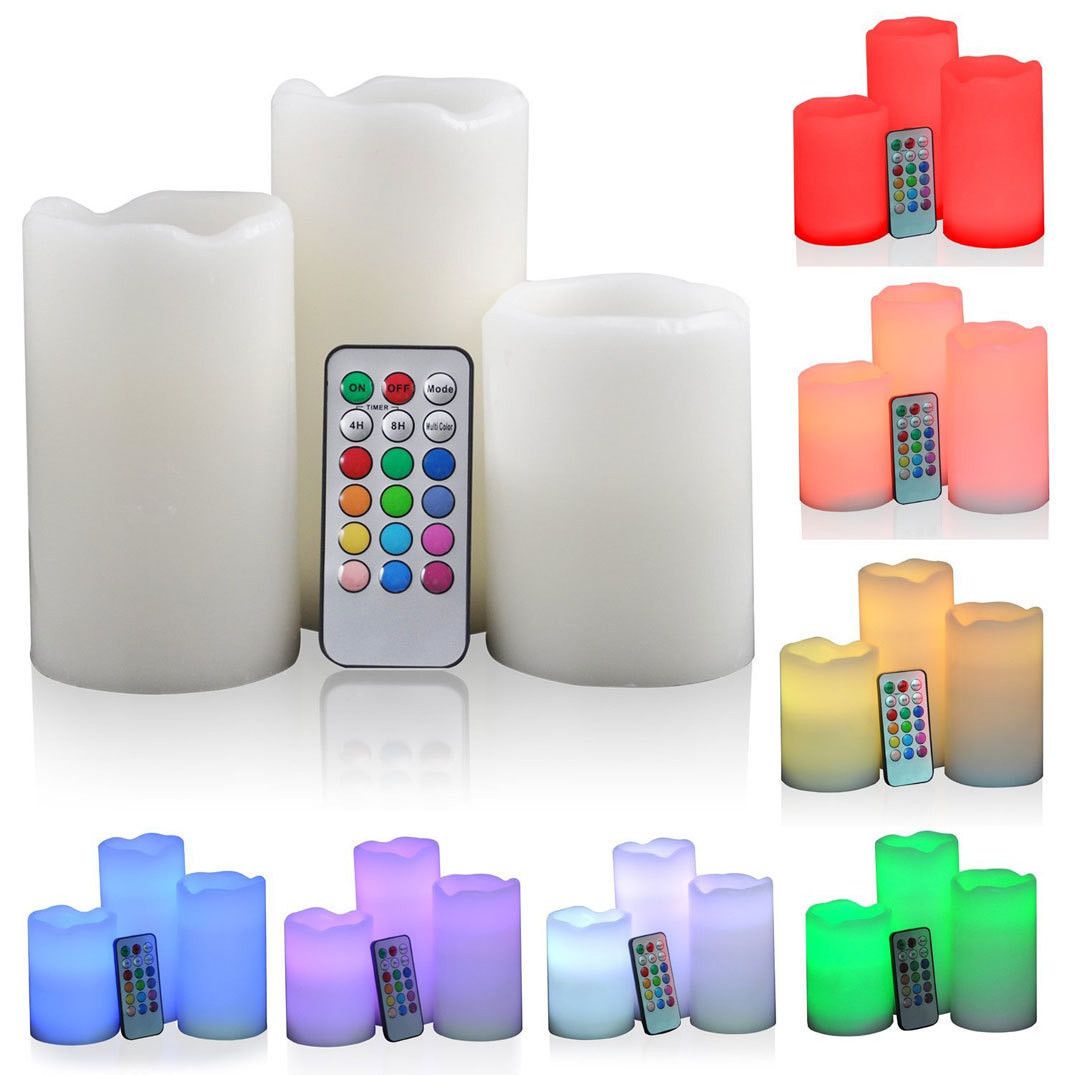 Ночник 3 свечи Luma Candles Color Changing, Комплект светодиодных свечей с ДУ, Светильник 3 свечи