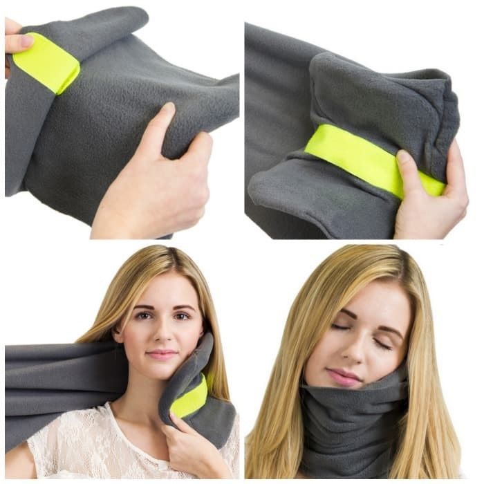 Дорожная массажная подушка шарф для путешествий Travel Pillow