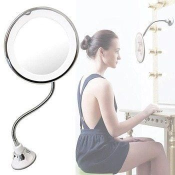 Гибкое зеркало на присоске с 5x увеличением и подсветкой LED MIRROR
