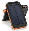 Портативное зарядное устройство Solar Power Bank с солнечной панелью 20000 мАч, противоударный, водонепроницаемый повербанк с фонарем, компас, карабин