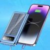 Мобильная зарядка UKC 10000mAh SOLAR, Универсальный Powerbank на солнечной батарее, многофункциональное портативное зарядное устройство, с  LED дисплеем, светодиодным фонариком и множеством портов включая USB, Type-C, Micro USB и Lightning