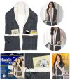 Зимняя безрукавка шарф с карманами Hugle Scarf двухсторонняя, Жилетка - Плед