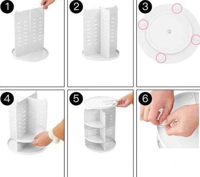 Многофункциональный органайзер для косметики вращающийся 360° Rotation Cosmetic Organizer, Вращающийся мини-стеллаж для косметики